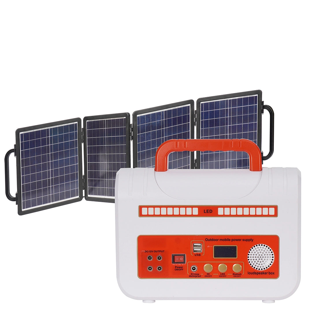 300W_Solar_Portable_Storage_Mobile_Outdoor_Power_12.8V_35A_448Wh_white_type_with_4pcs_Photovoltaic_panels