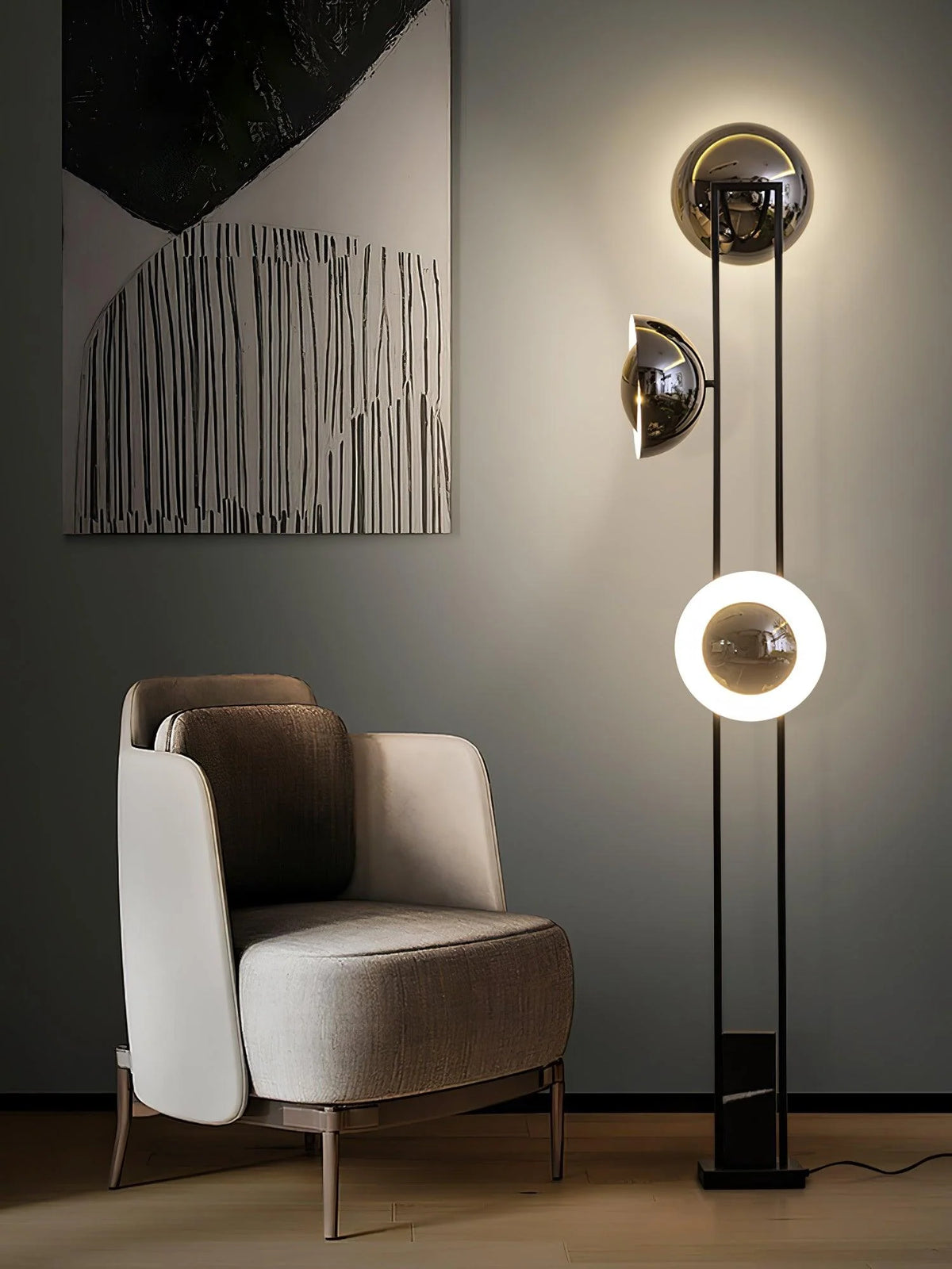 3 Lights Black Pearl Floor Lamp 14