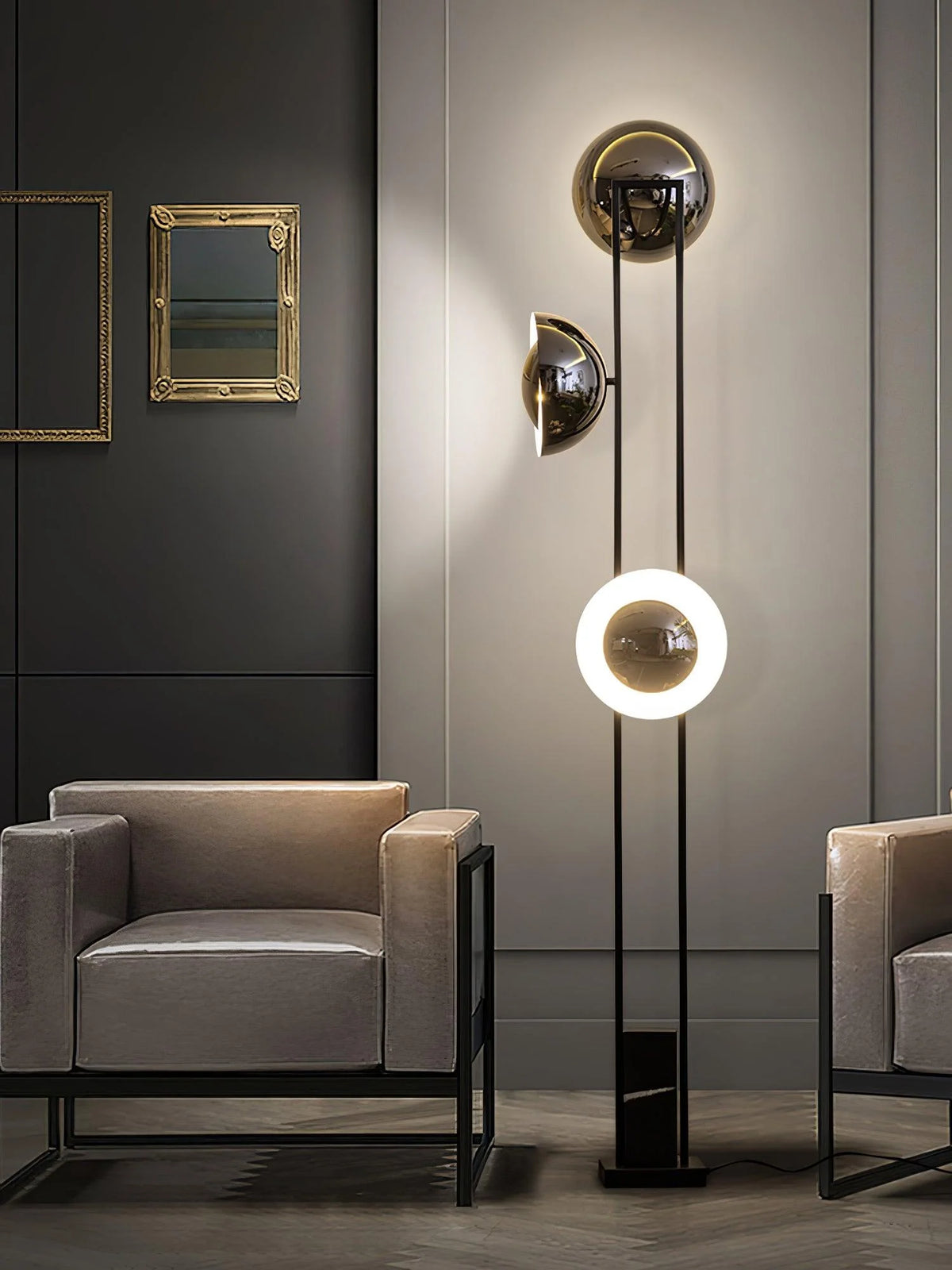 3 Lights Black Pearl Floor Lamp 21