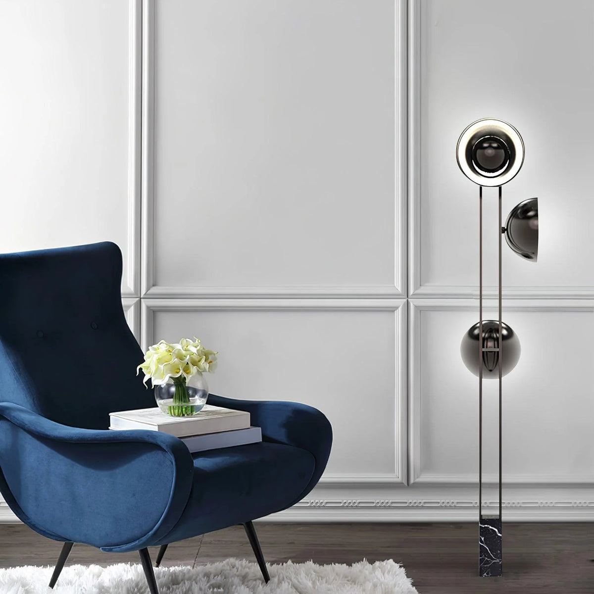 3 Lights Black Pearl Floor Lamp 29