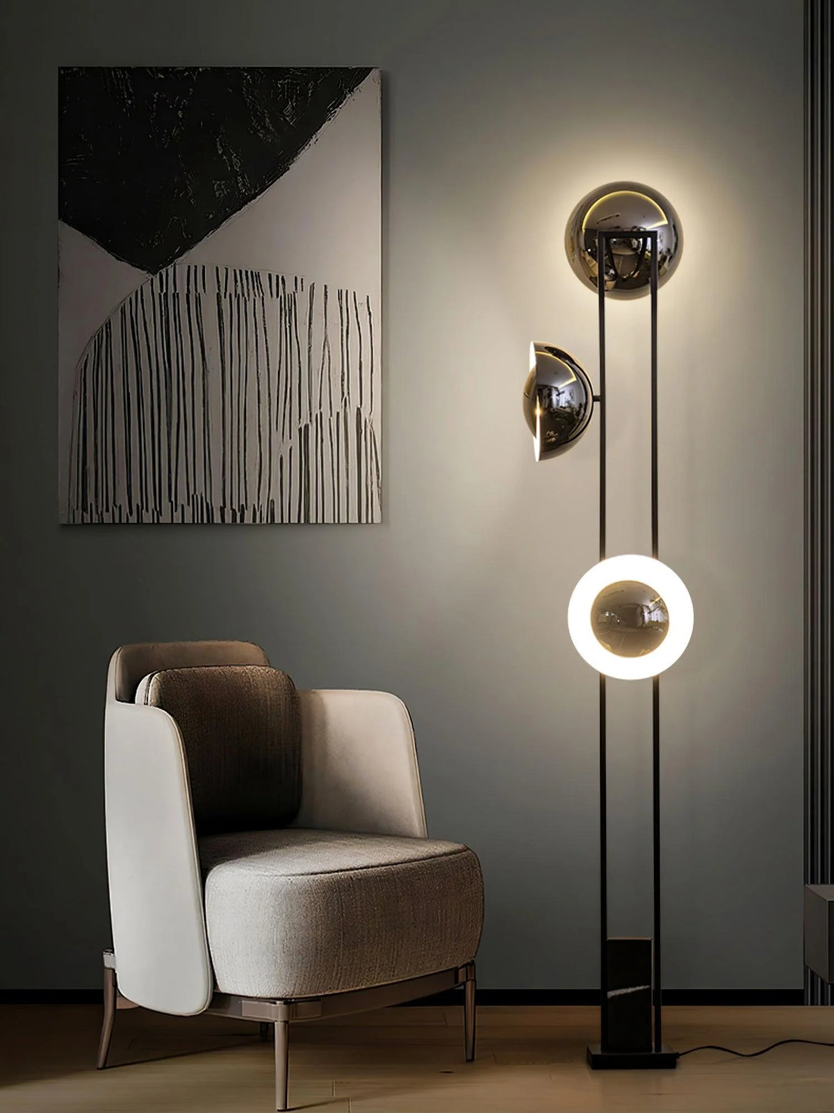 3 Lights Black Pearl Floor Lamp 30