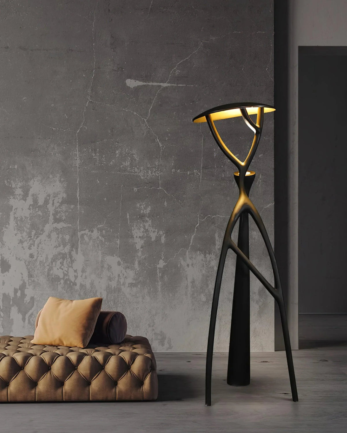 Elegant Decorative Floor Lamp: Black finish with unique branch design elevates room aesthetics.