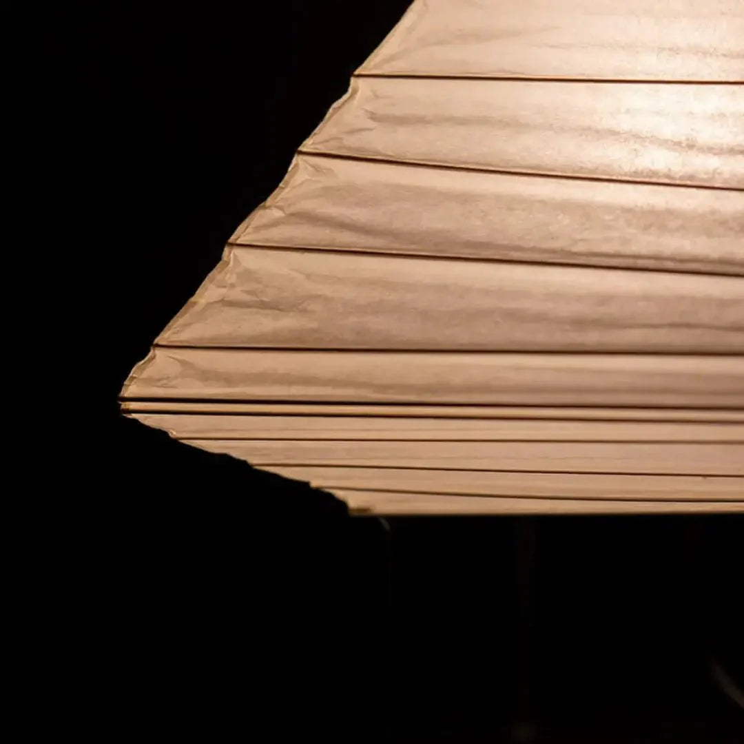 Close-up of the rice paper bottom of Akari 5X Table Lamp