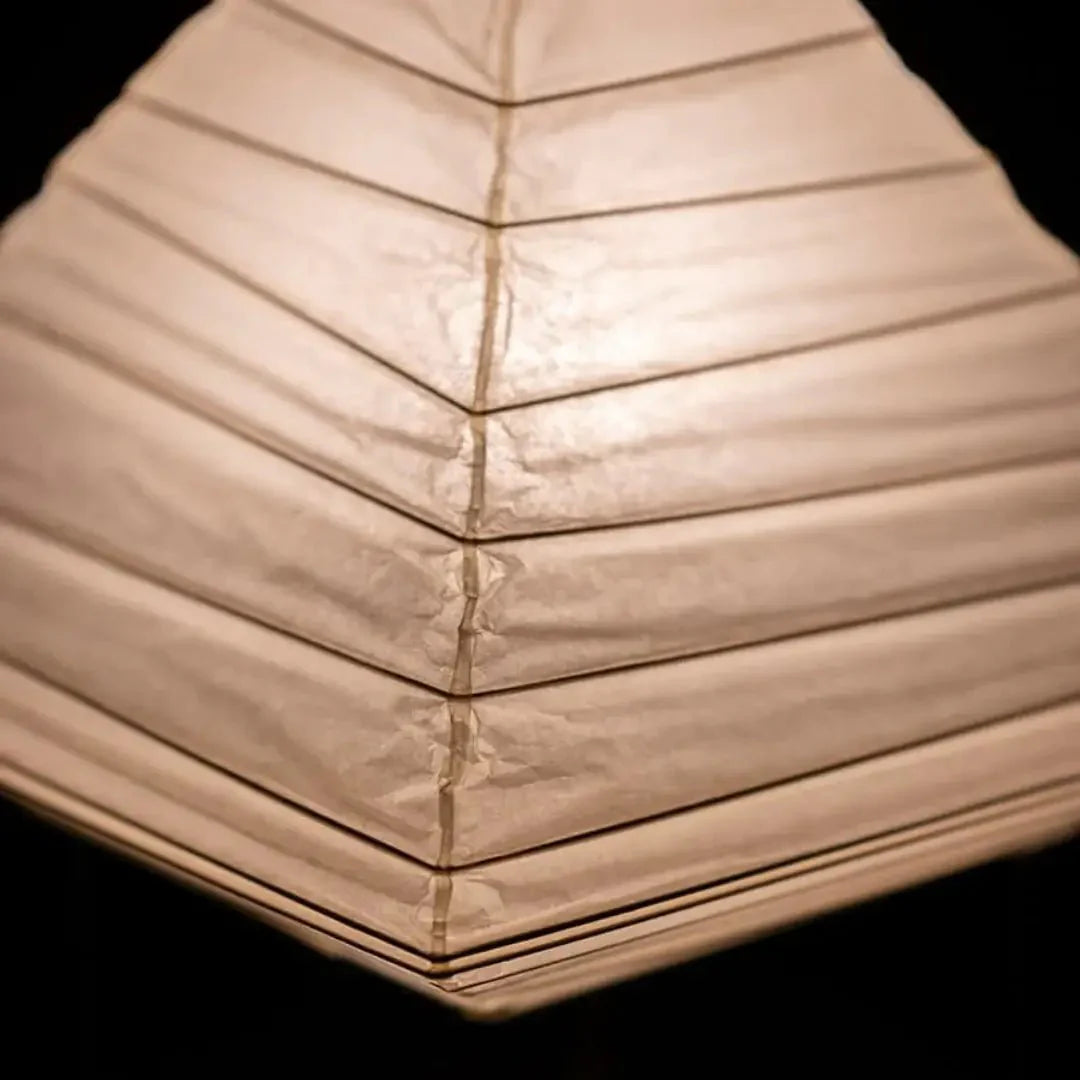 Close-up of the rice paper bottom of Akari 5X Table Lamp