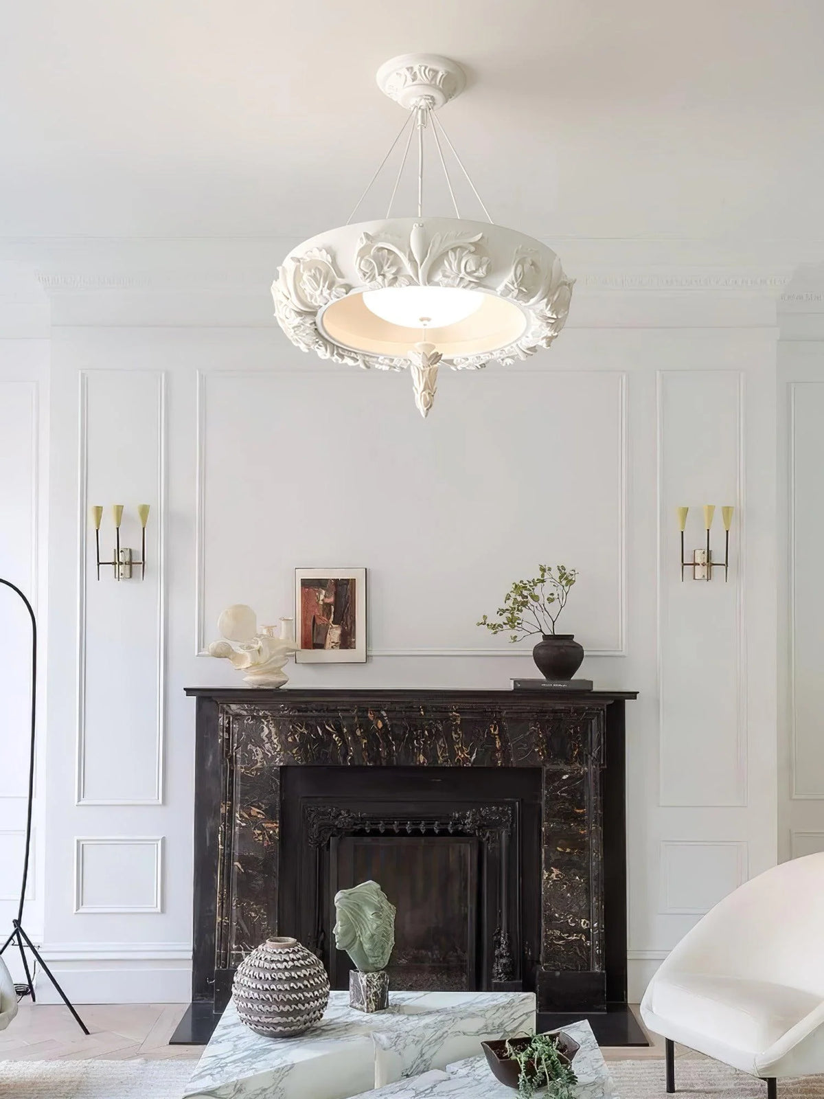 Artistic Carved Plaster Chandelier 28