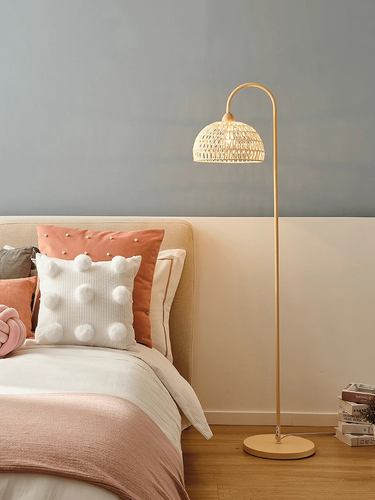 Beige Rattan Floor Lamp 25