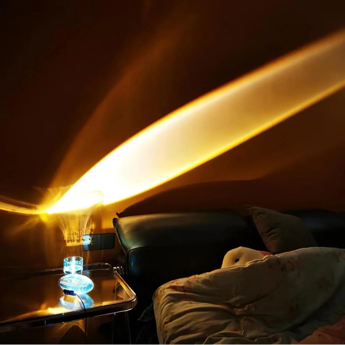 Chic desk lamp with bullet design projects light, adding functional artistry.