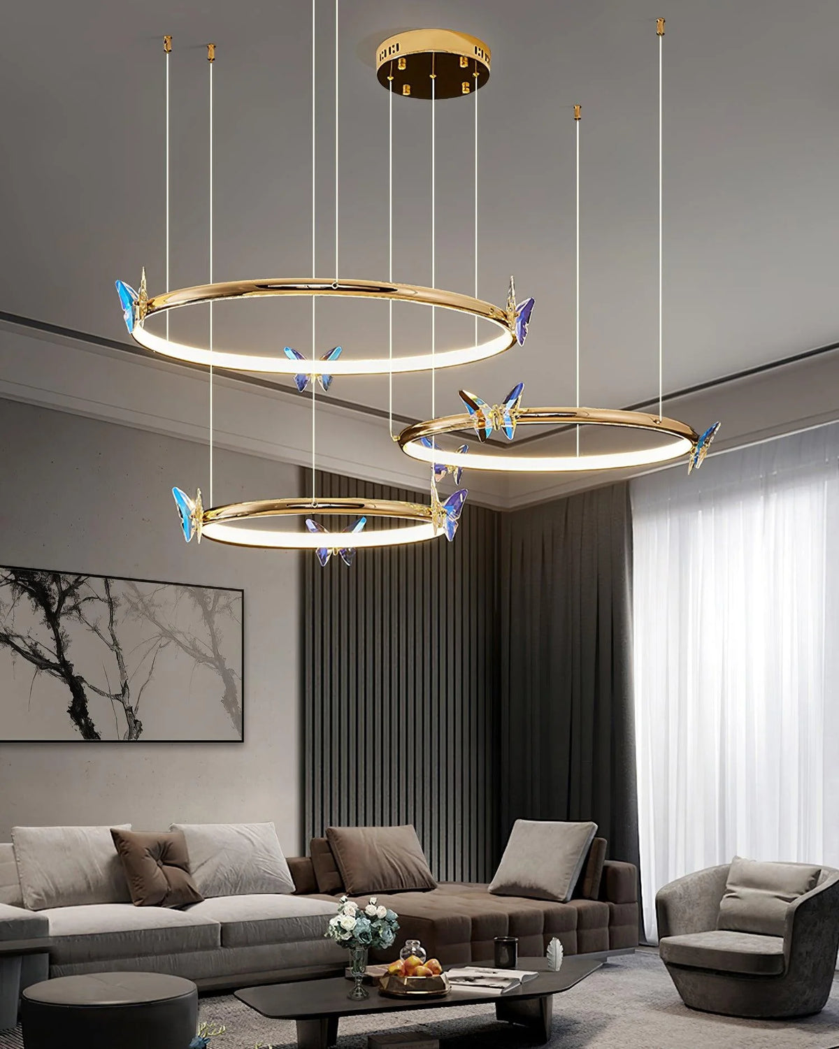 Butterfly Elliptic ring Chandelier 4