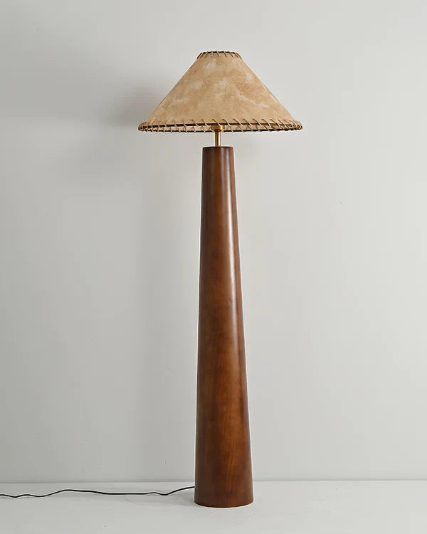 This Japanese-style floor lamp presents a minimalist aesthetic