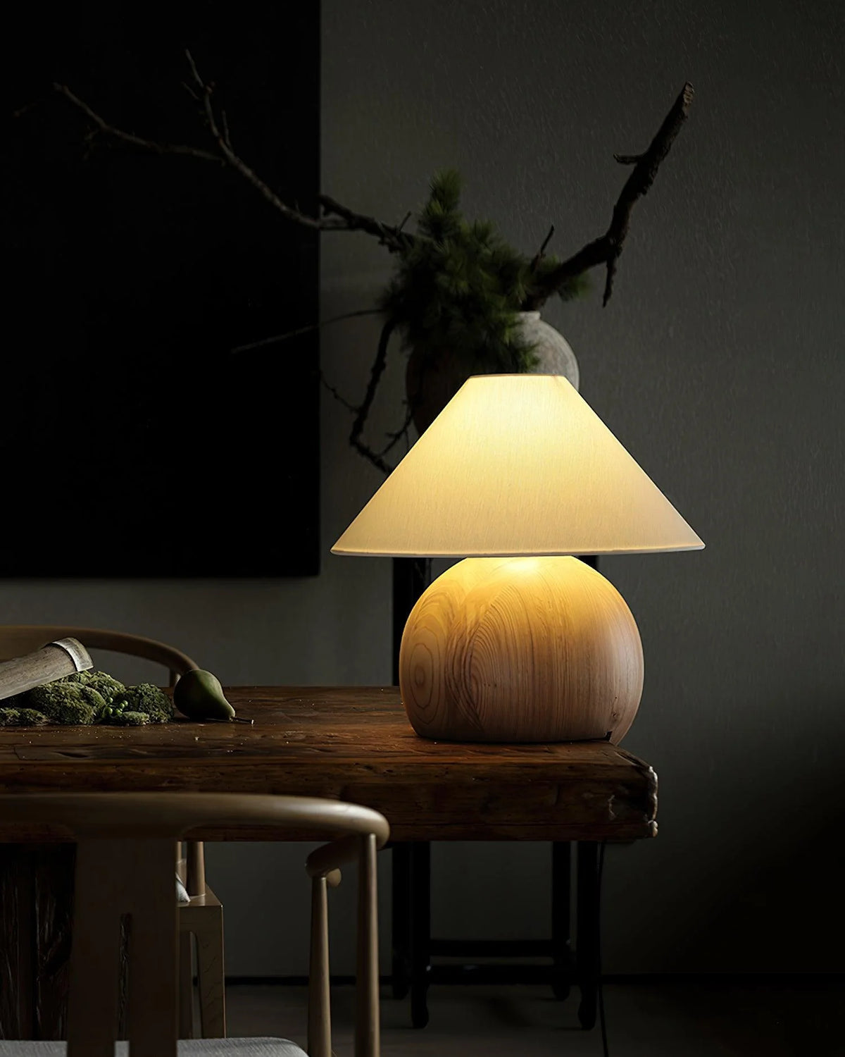 Corner Log Table Lamp 21