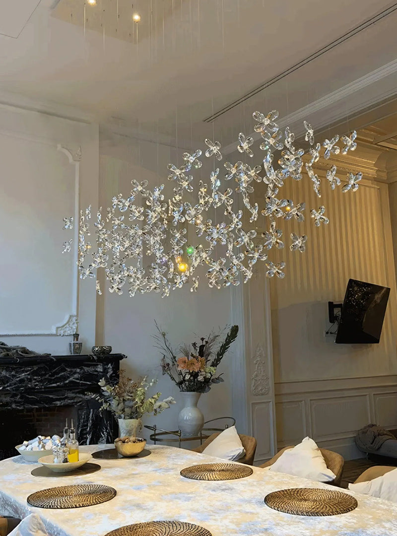 Cross star crystal chandelier is perfect for a luxurious dining table