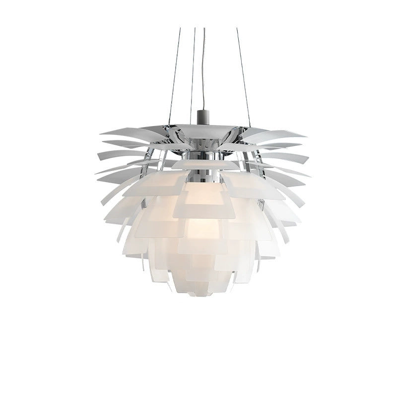 Dannish_White_Pine_Cone_Chandelier_with_frosted_glass