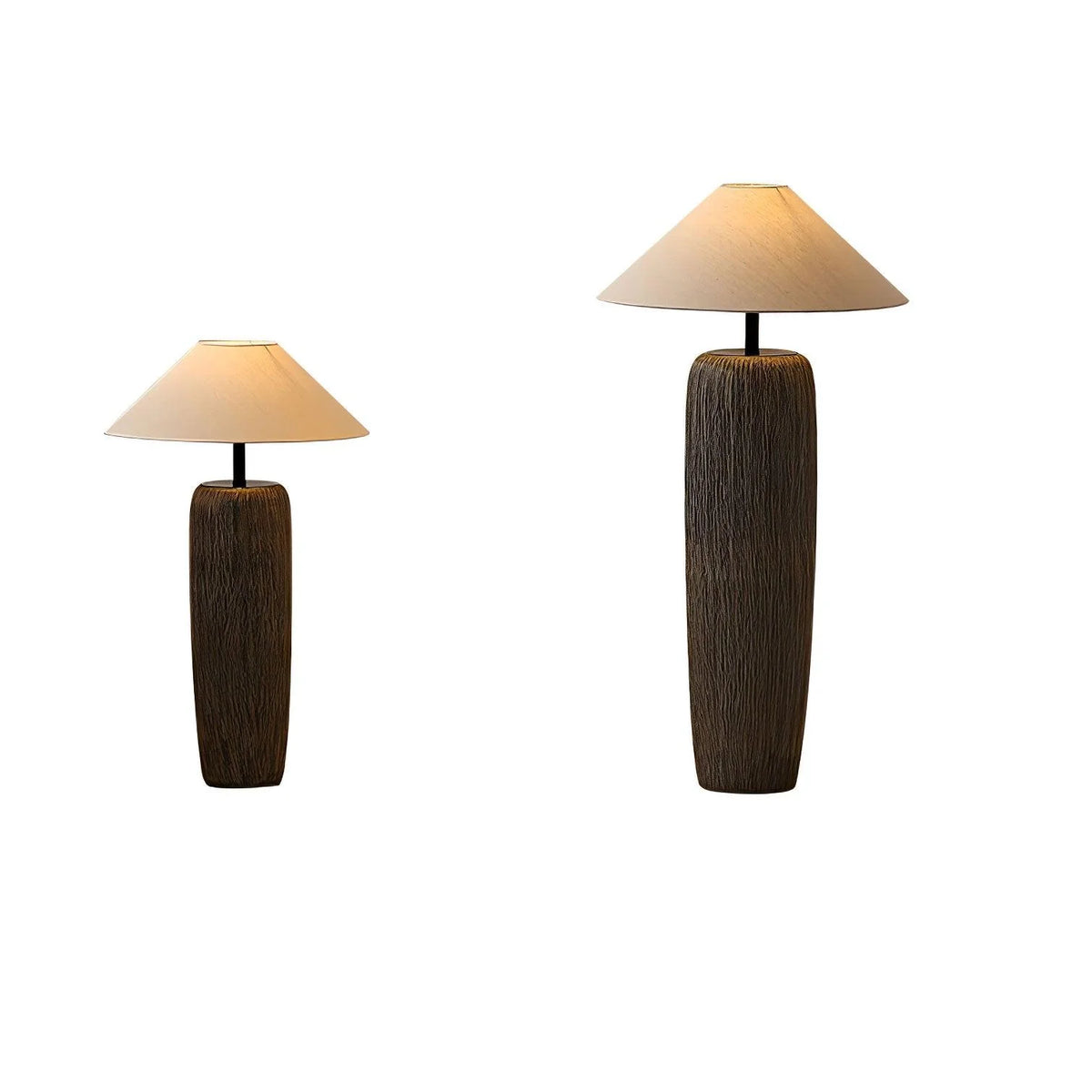 Front view of two rural lamps on white background