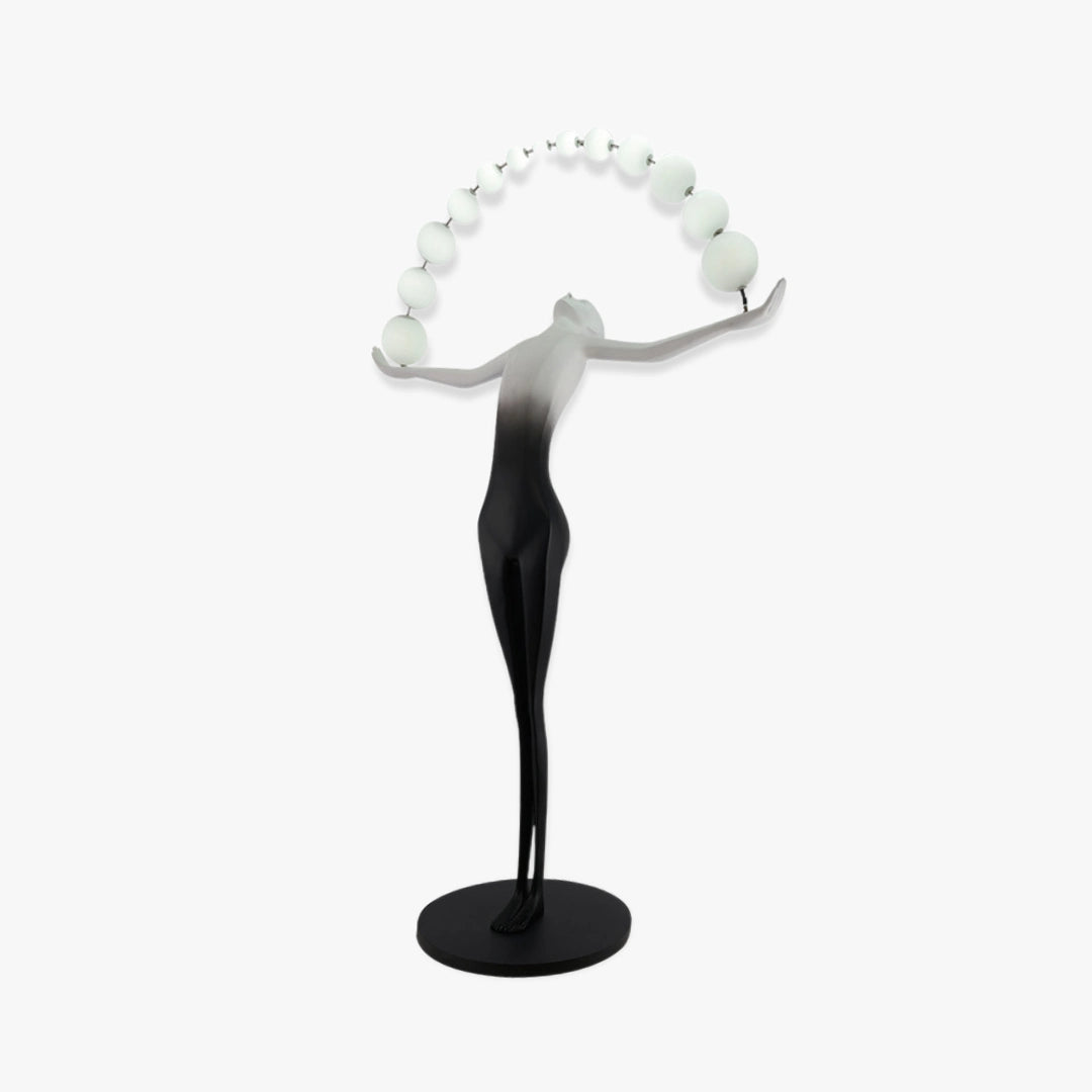 The front view of the human sculpture floor lamp