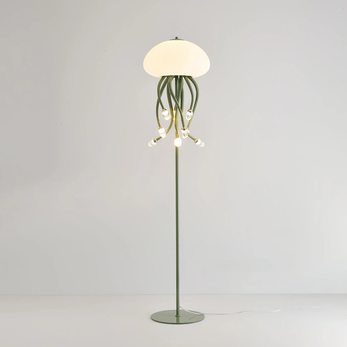 Functional yet stylish, this floor lamp uses metal and acrylic for lasting aesthetic appeal.