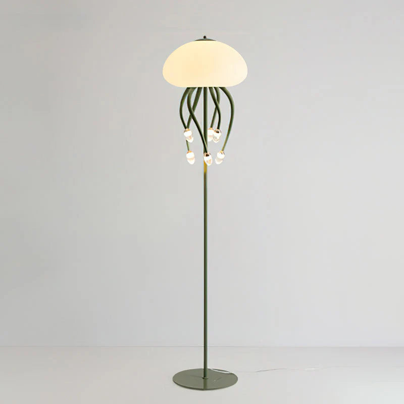 Soft illumination meets artistic design: metal-acrylic floor lamp elevates living areas.