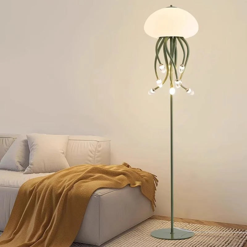 This artistic lamp, with metal and acrylic elements, adds a touch of creativity to any room.