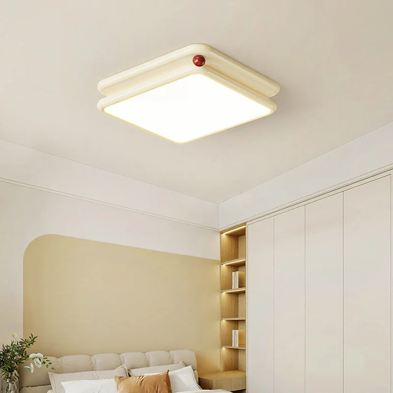 The Nordic Cream Ceiling Lamp enchants with its soft, creamy hue, blending Nordic design aesthetics to infuse spaces with elegant coziness.