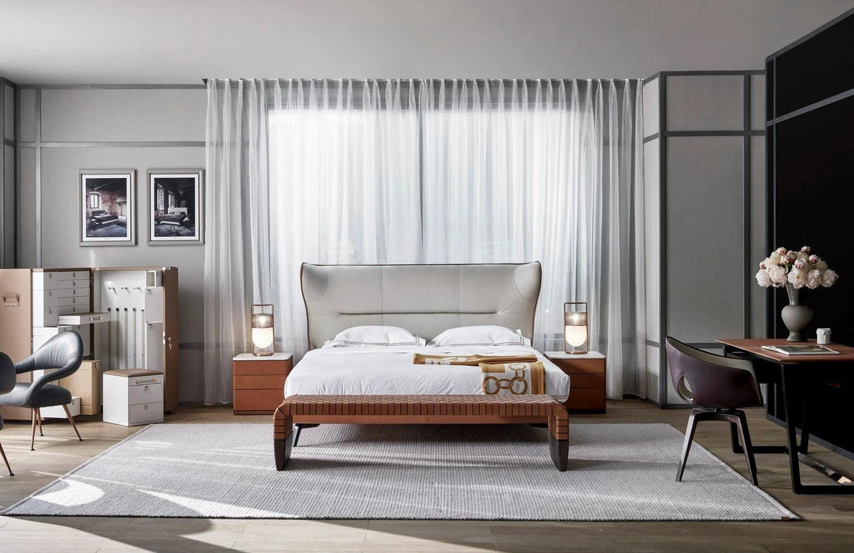 Functional Nordic lamp: portable design, glass build, enhances room aesthetics.