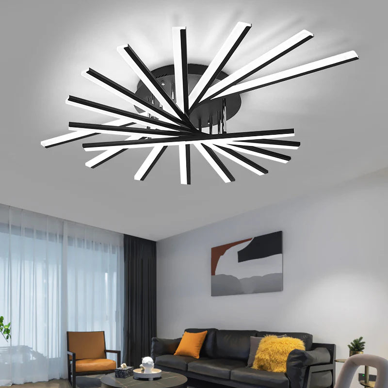Embrace Nordic simplicity: this ceiling light’s radial linear structure emits contemporary glow