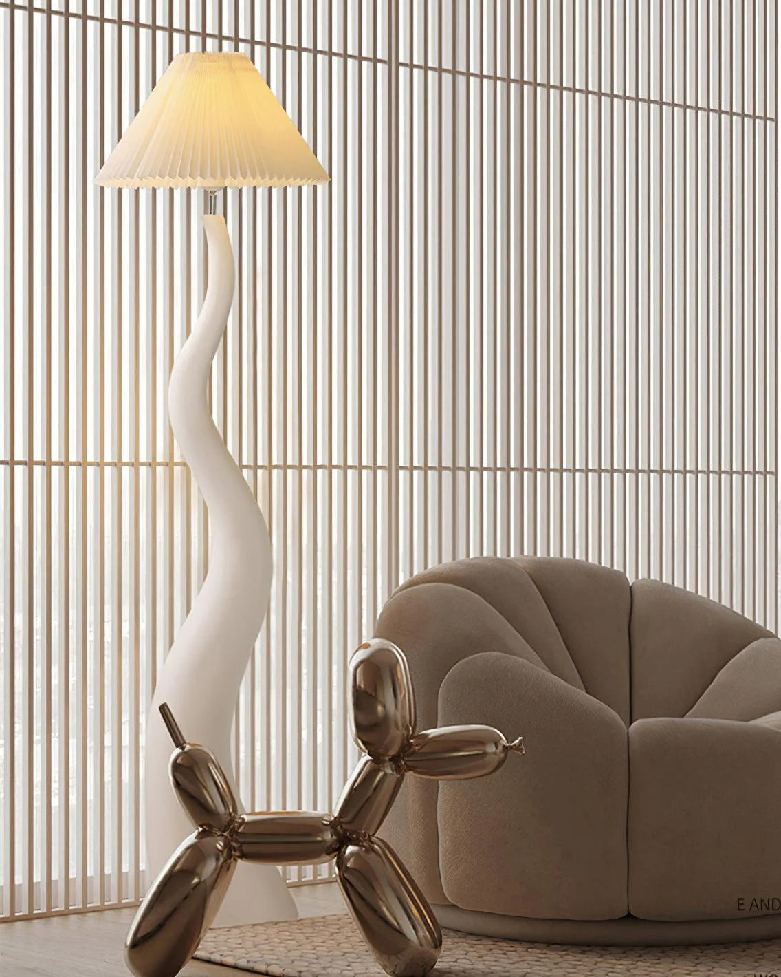 Nordic Twist Pleated Floor Lamp 8