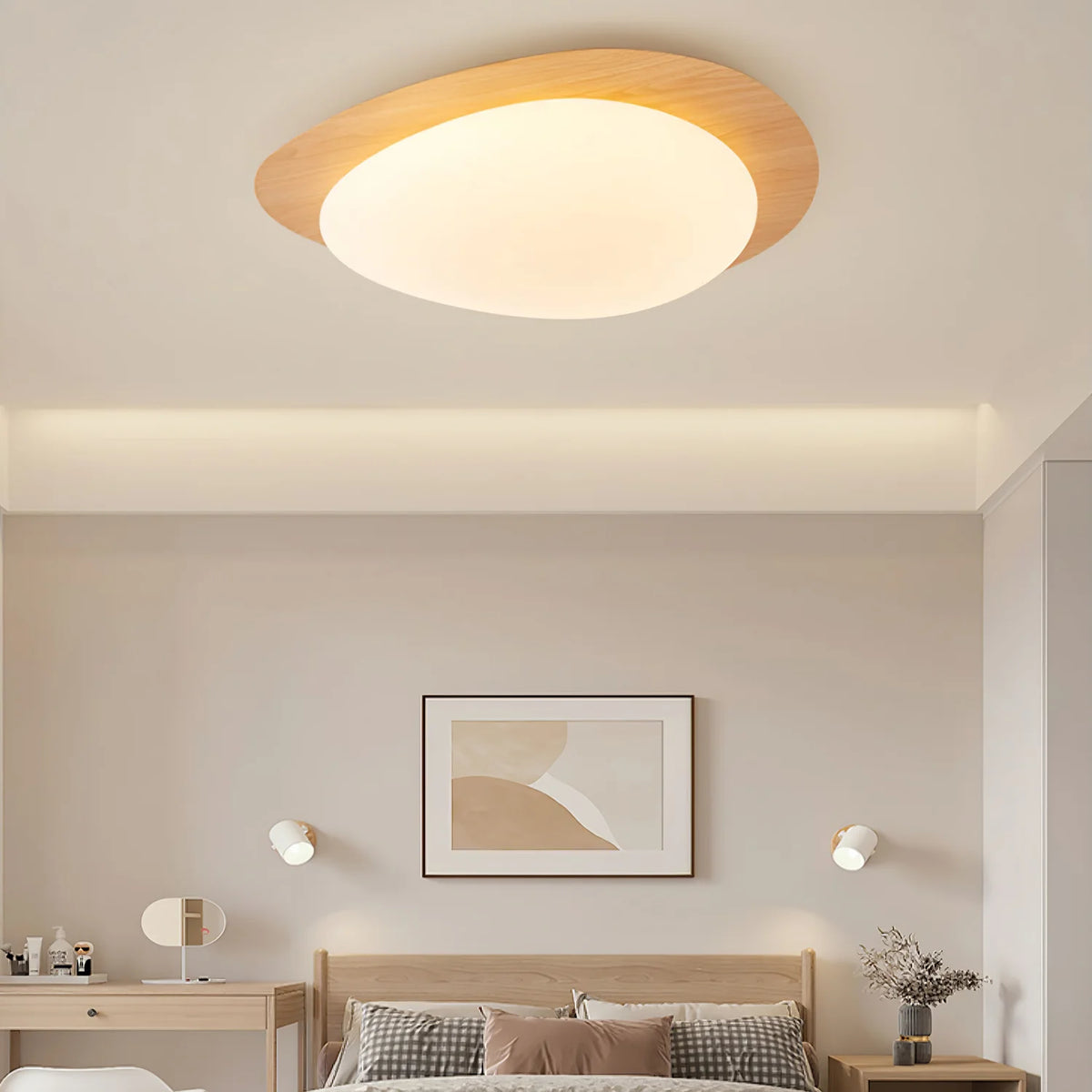 Pebble Walnut Ceiling Light 10