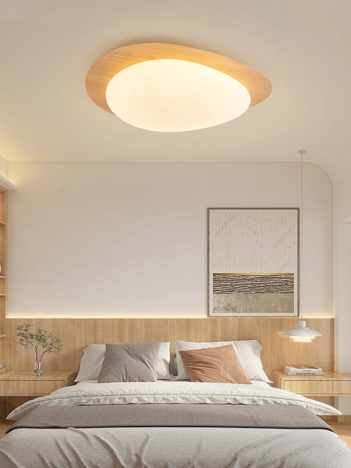 Pebble Walnut Ceiling Light 12
