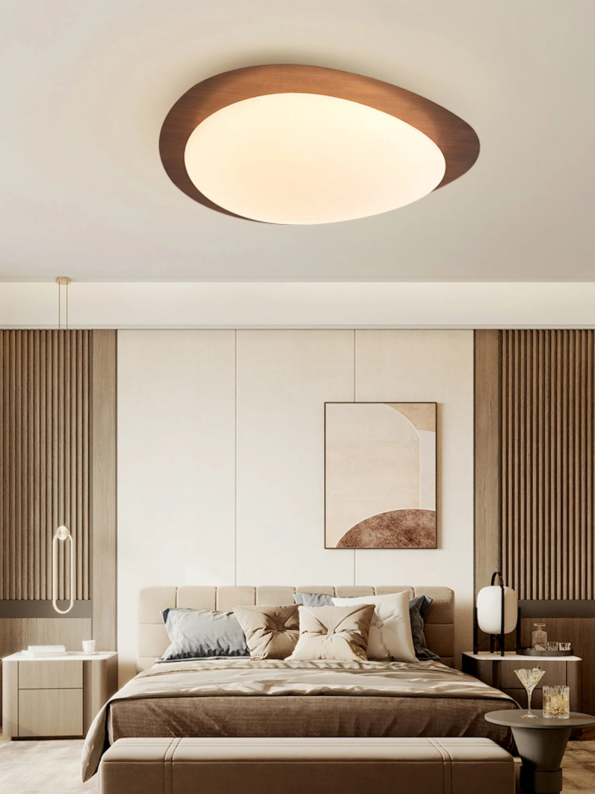 Pebble Walnut Ceiling Light 17