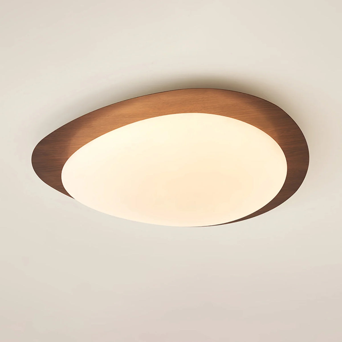 Pebble Walnut Ceiling Light 24