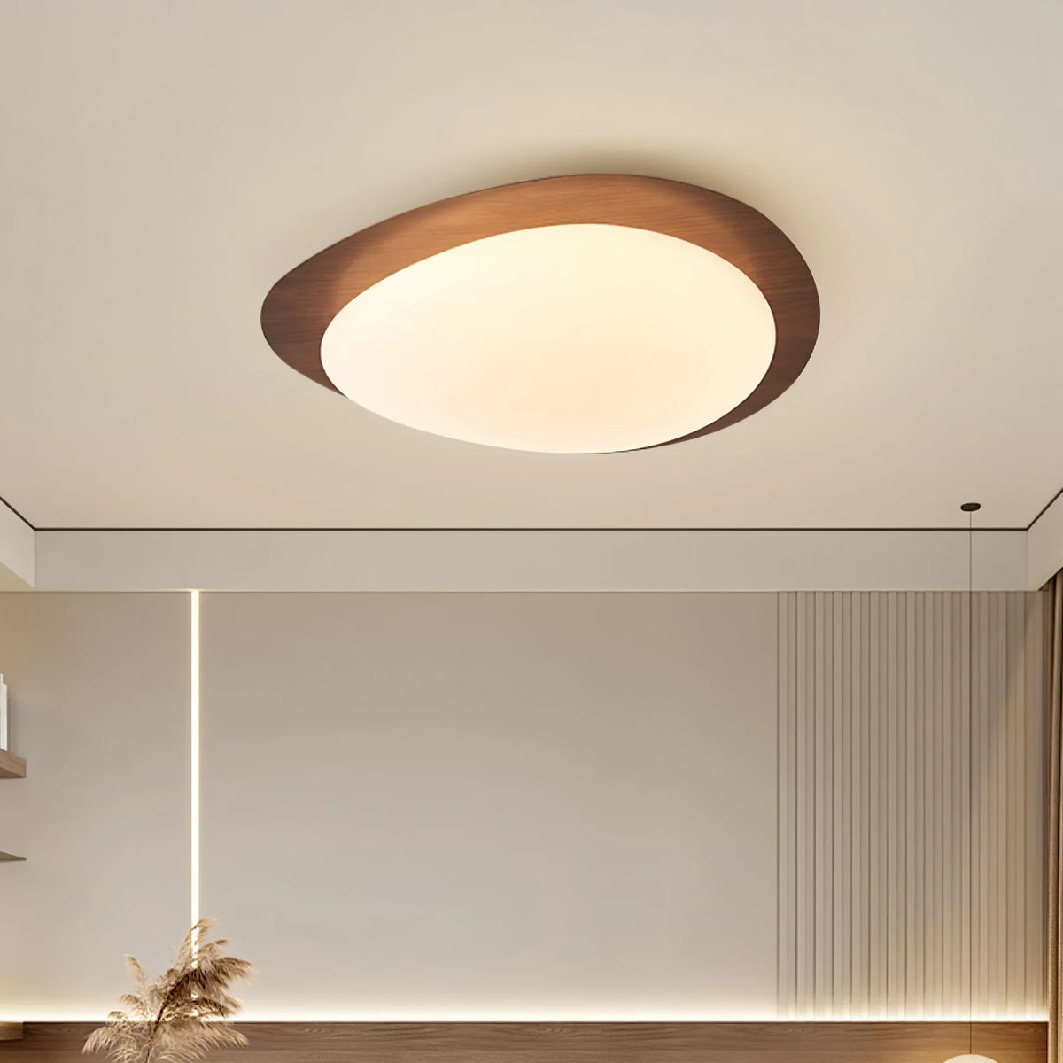 Pebble Walnut Ceiling Light 5