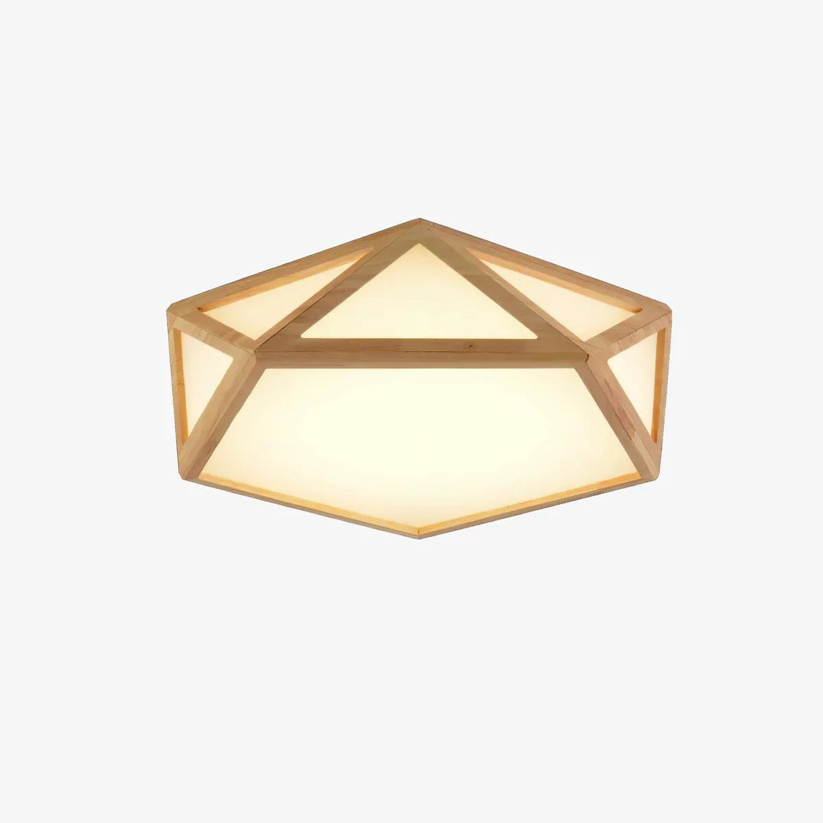 Elevate your space with this polygonal wooden ceiling light