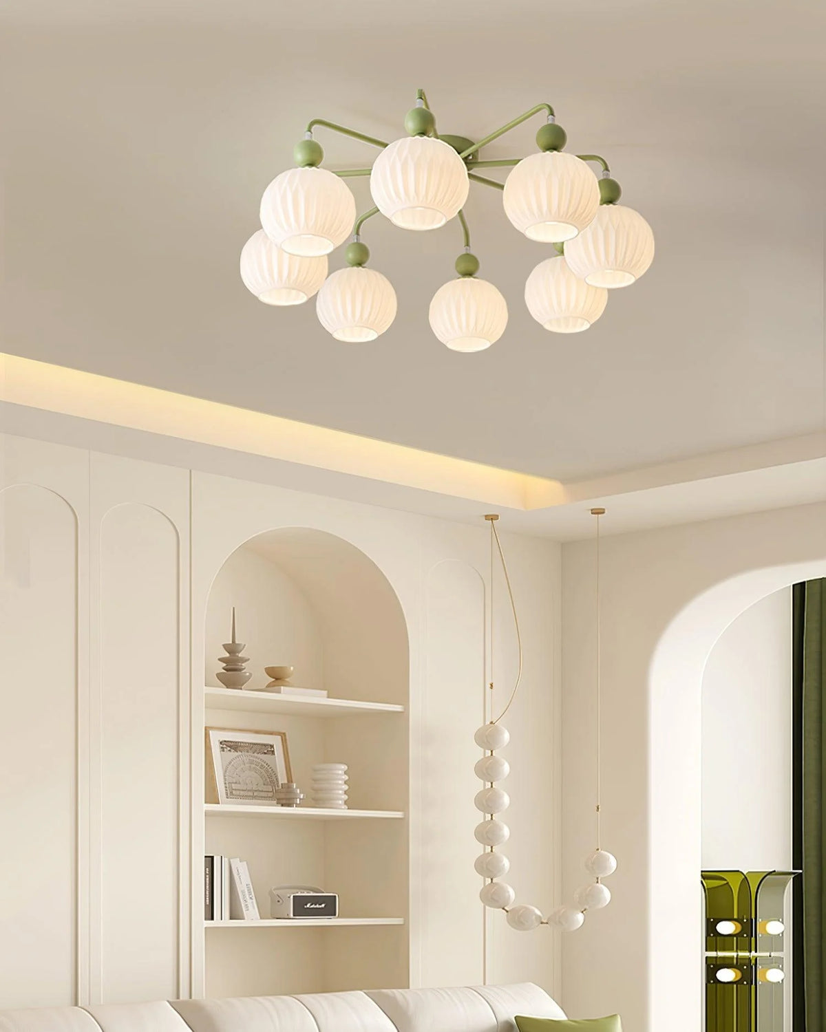 Renee Ceiling Light is used as the main light to decorate the simple space.