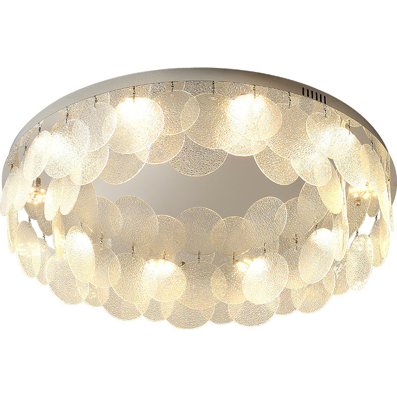 Round Shell Ceiling Light front view with white background.