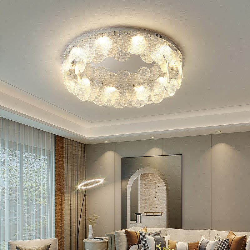 The Round Shell Ceiling Light can perfectly fit into the modern living room and become the focal point of the space.