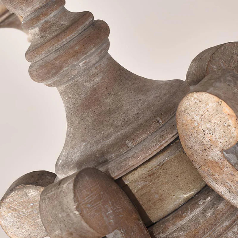 Rustic Wooden Candlestick Chandelier 13