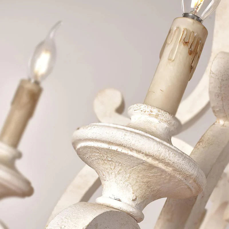 Rustic Wooden Candlestick Chandelier 15