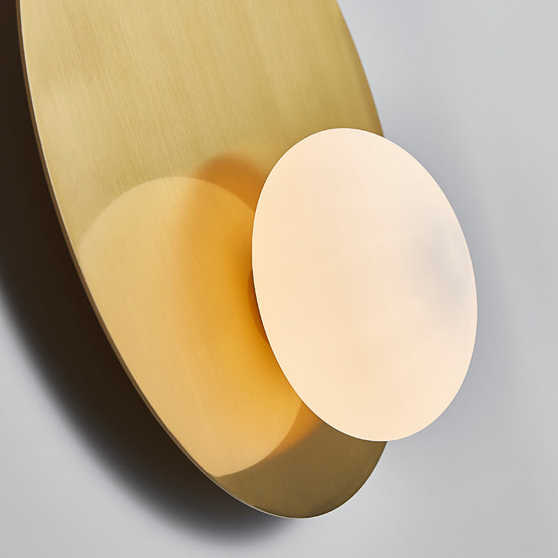 Side view of the gold style Simple Oval Ceiling Light