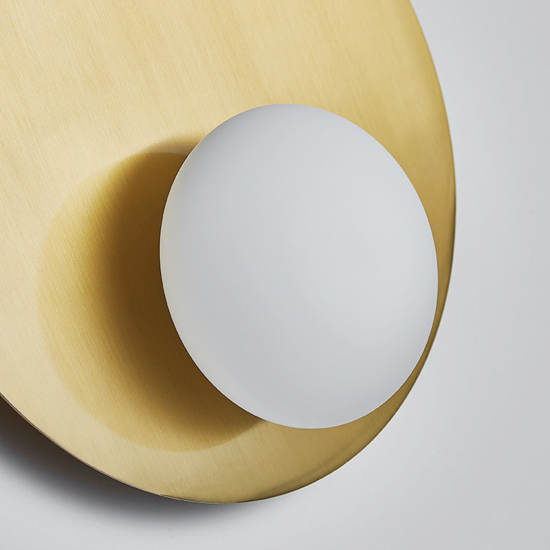 Details of the gold style Simple Oval Ceiling Light when the lights are off