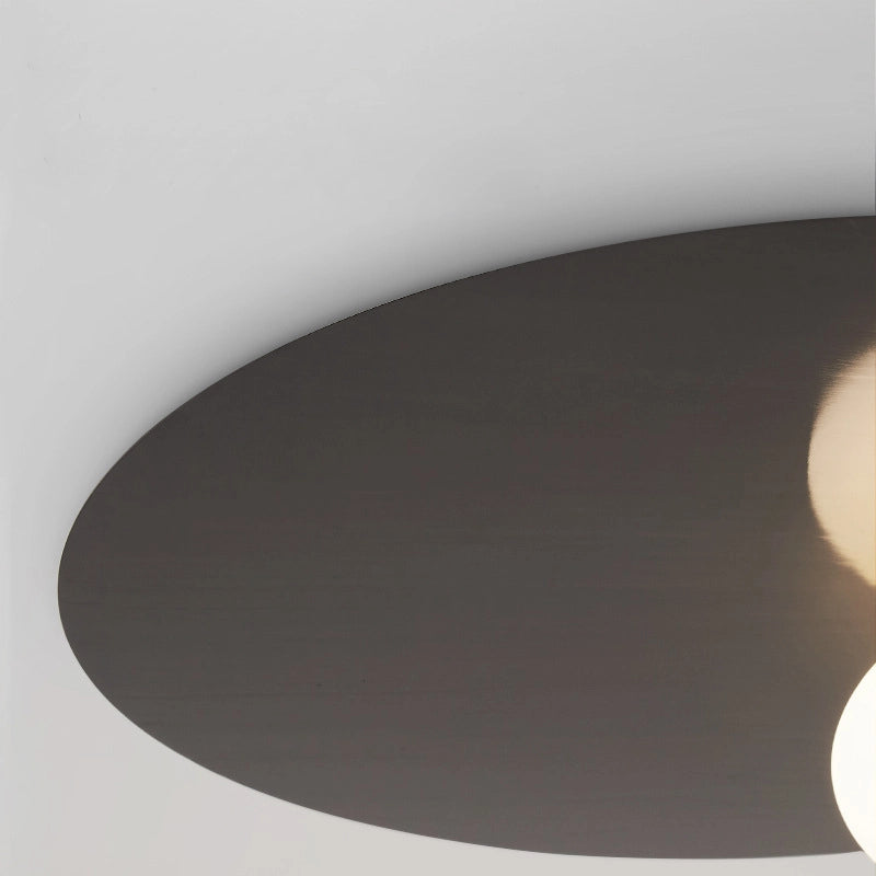 Close-up of the black metal surface of the Simple Oval Ceiling Light