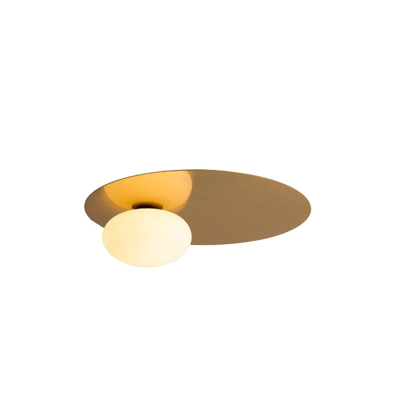 Front view of Simple Oval Ceiling Light with white background