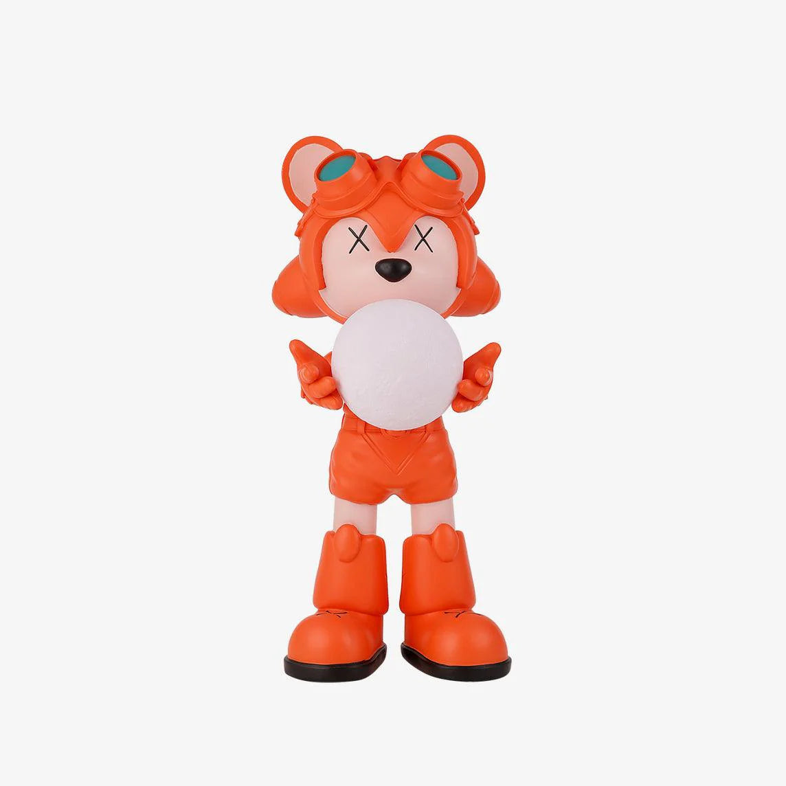 Orange Space Bear Floor Lamp on white background.