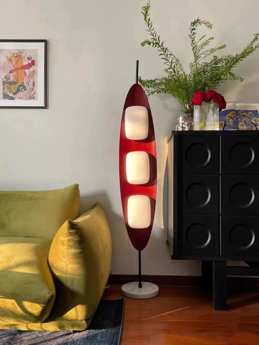 Stylish surfboard floor lamp adds unique charm to living spaces.