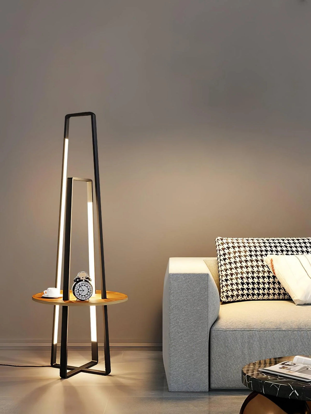 Trapezoidal Shelves Floor Lamp 10