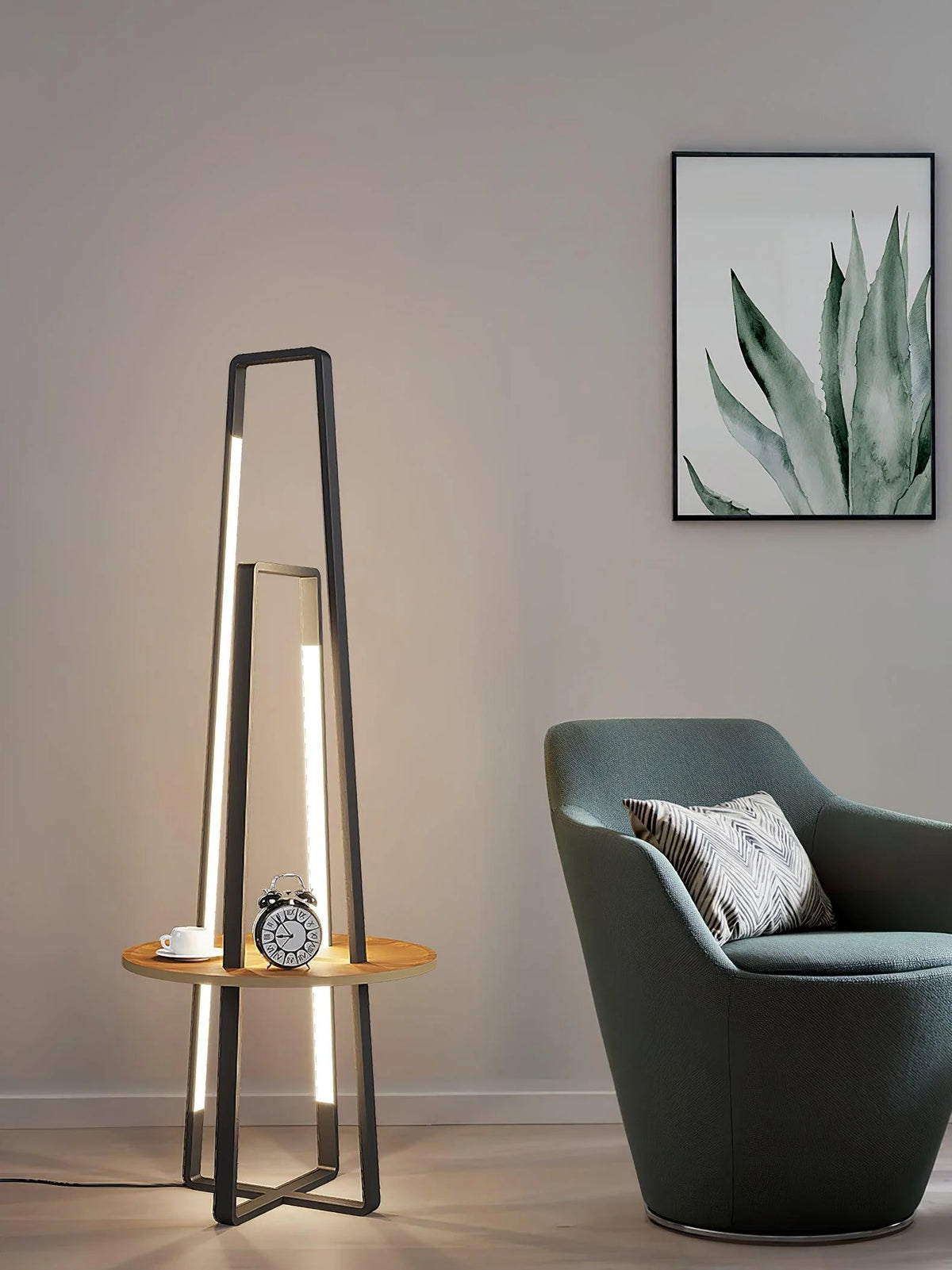 Trapezoidal Shelves Floor Lamp 11