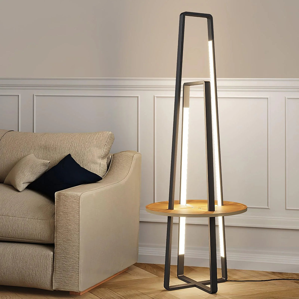Trapezoidal Shelves Floor Lamp 5