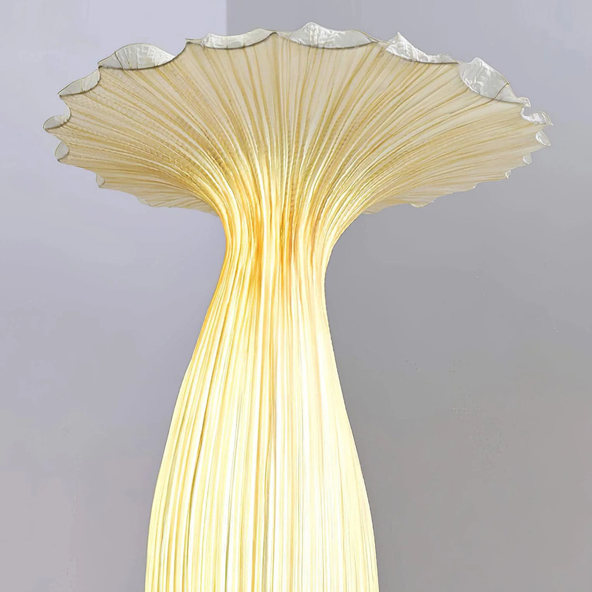 Details of the "bottle mouth" of the Vase Floor Lamp. The texture of the lamp body made of handmade fabric is very textured.