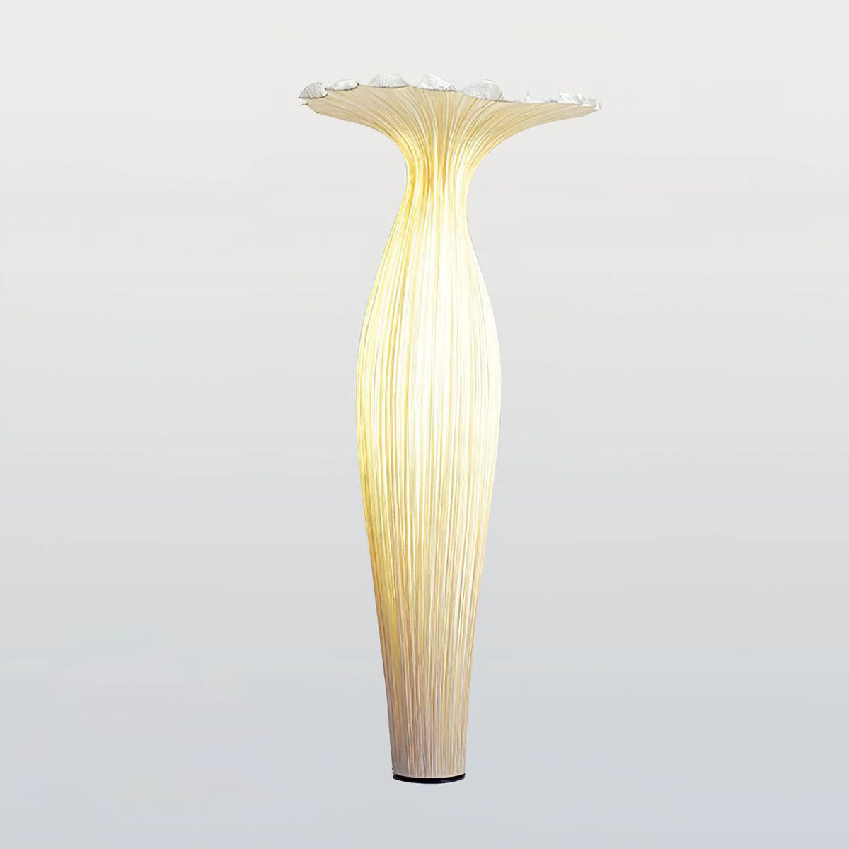 Front view of Vase Floor Lamp with gray background.