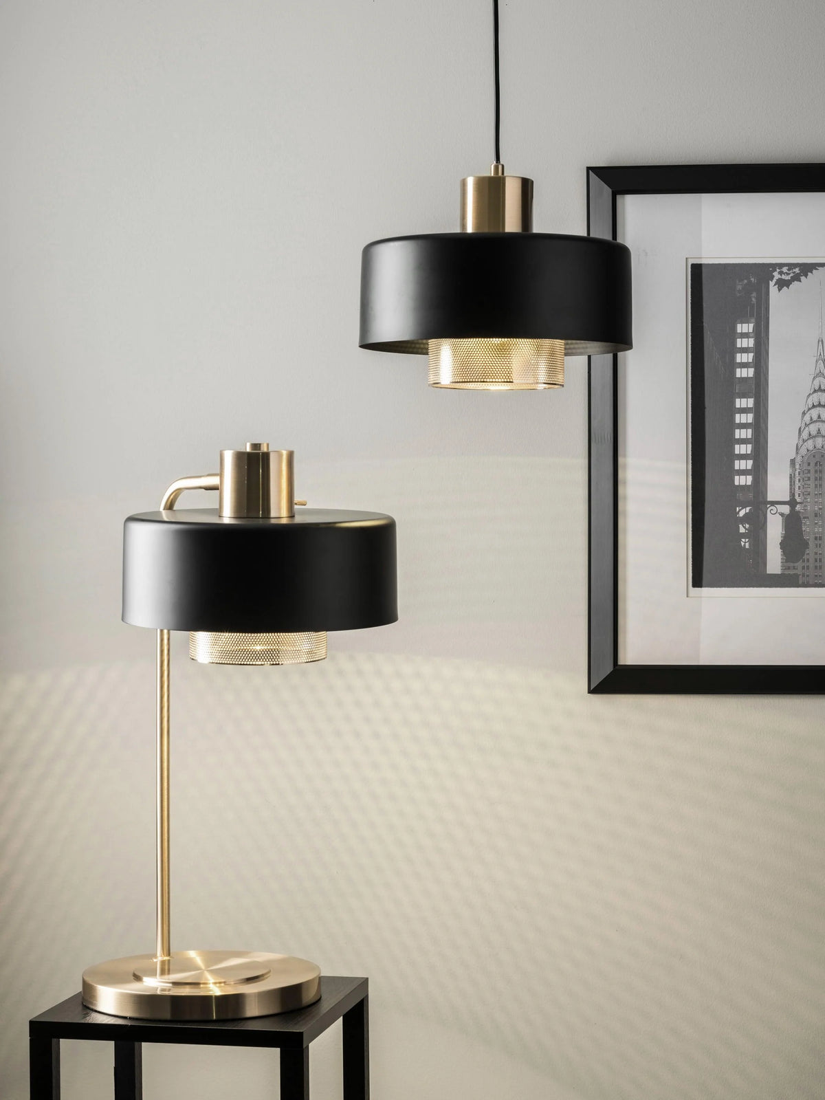 Vintage Black Bedside Table Lamp-4
