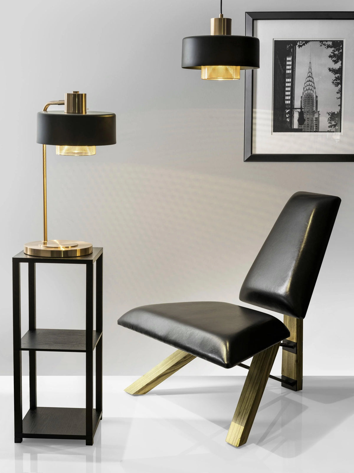 Vintage Black Bedside Table Lamp-5