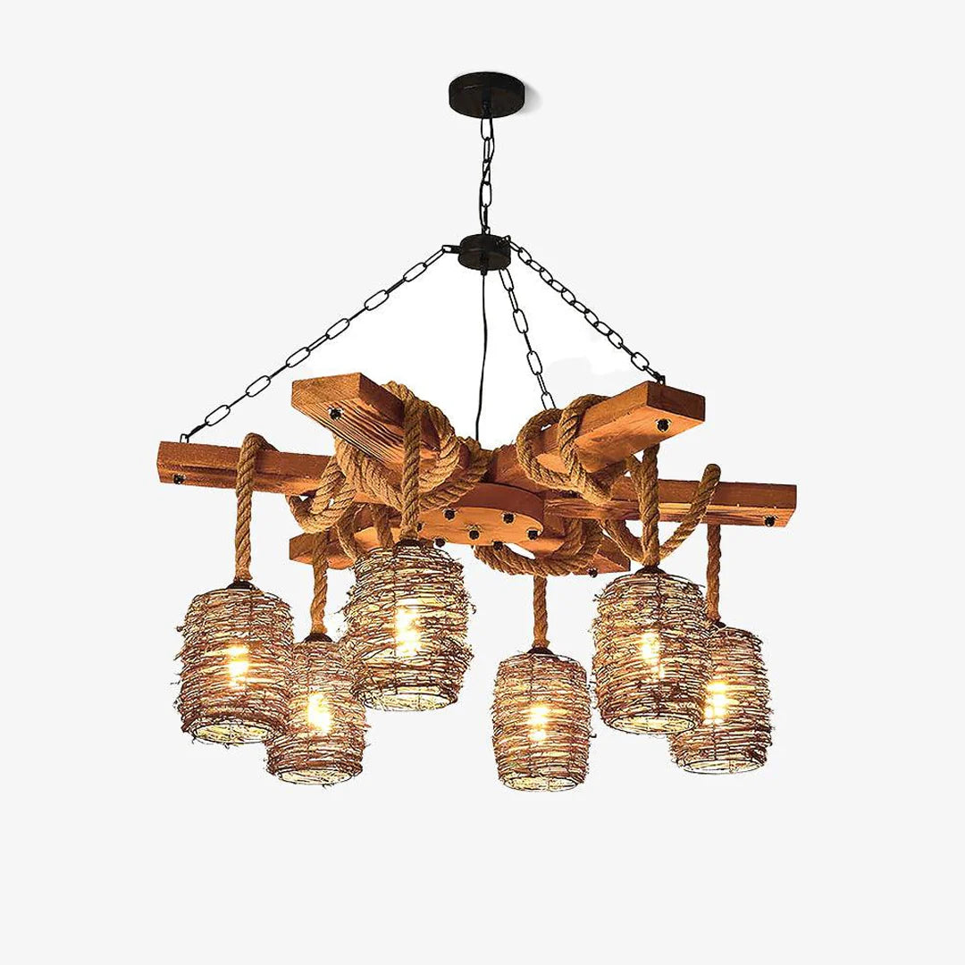 Vintage Twine Chandelier 1